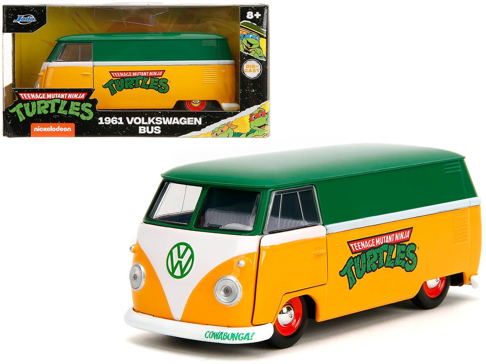 Jada - 1961 Volkswagen Bus Green and Yellow with White Interior "Teenage Mutant Ninja Turtles" "Hollywood Rides" 1/32 - Green, Yellow And White