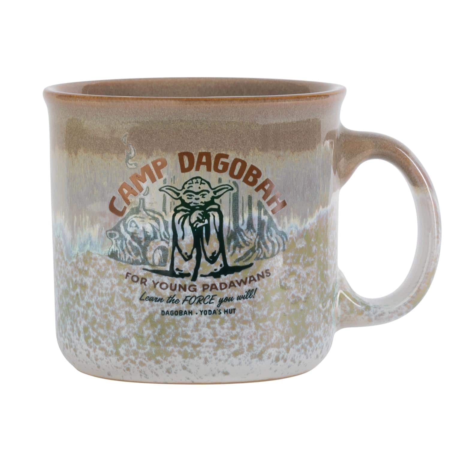 Silver Buffalo - Star Wars Yoda "Camp Dagobah" 20-Ounce Reactive Glaze Ceramic Camper Mug - Multi-Colored