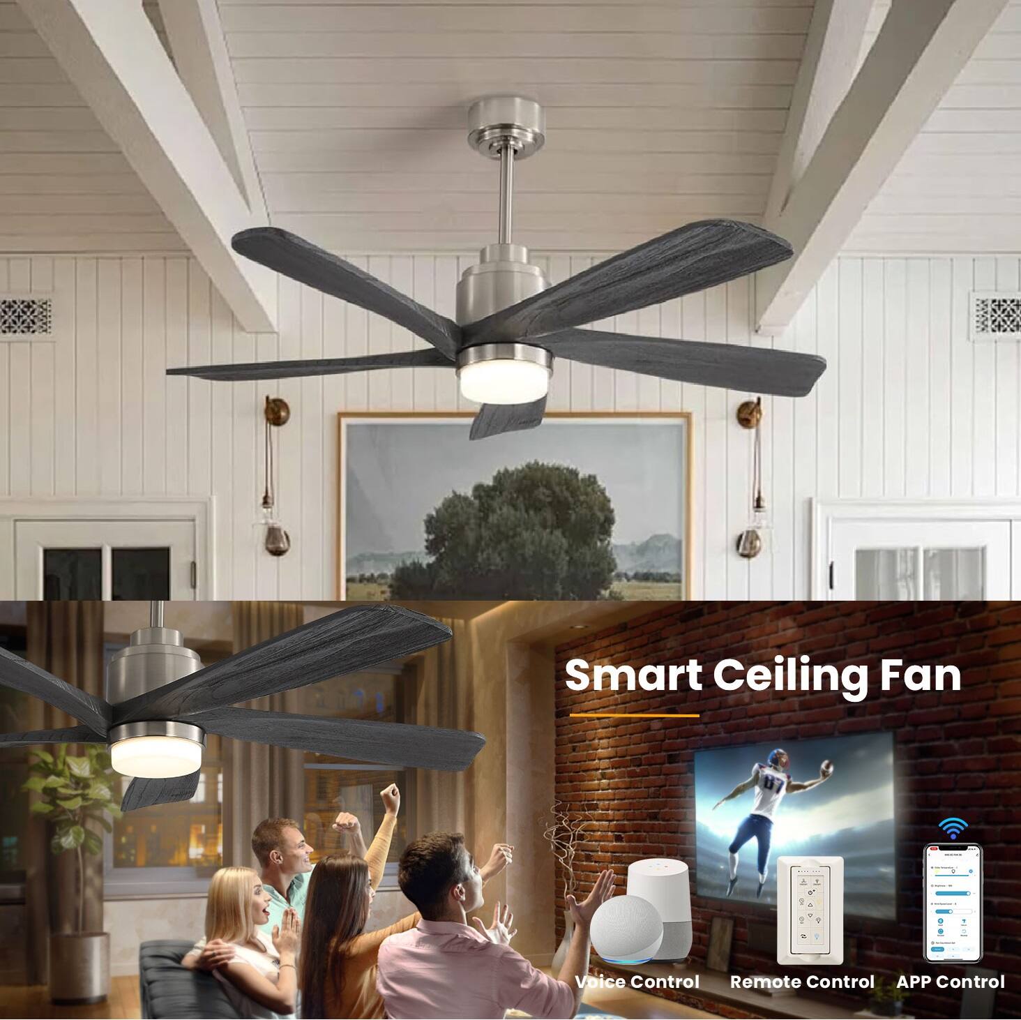 Smart Ceiling Fan

- Voice Control
- Remote Control
- APP Control