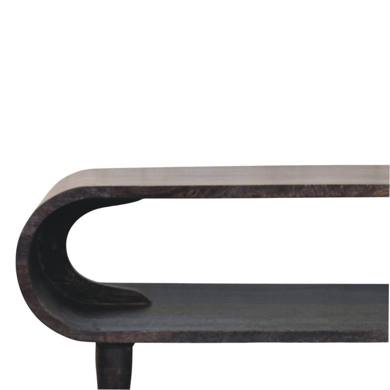 Back. Artisan Furniture - Artisan Furniture Solid Wood Curved Edge Media with Brass Accents - Brown.