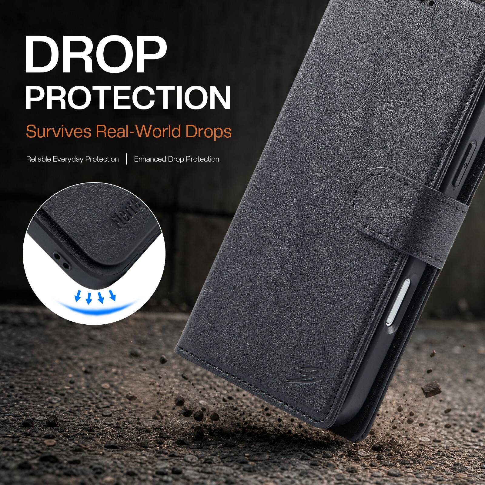 DROP PROTECTION  
Survives Real-World Drops  
Reliable Everyday Protection | Enhanced Drop Protection