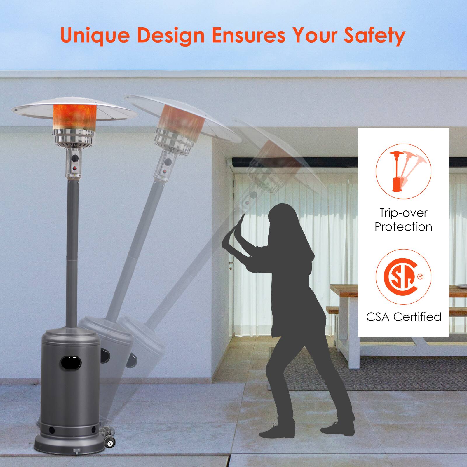 Unique Design Ensures Your Safety  
Trip-over Protection  
CSA Certified