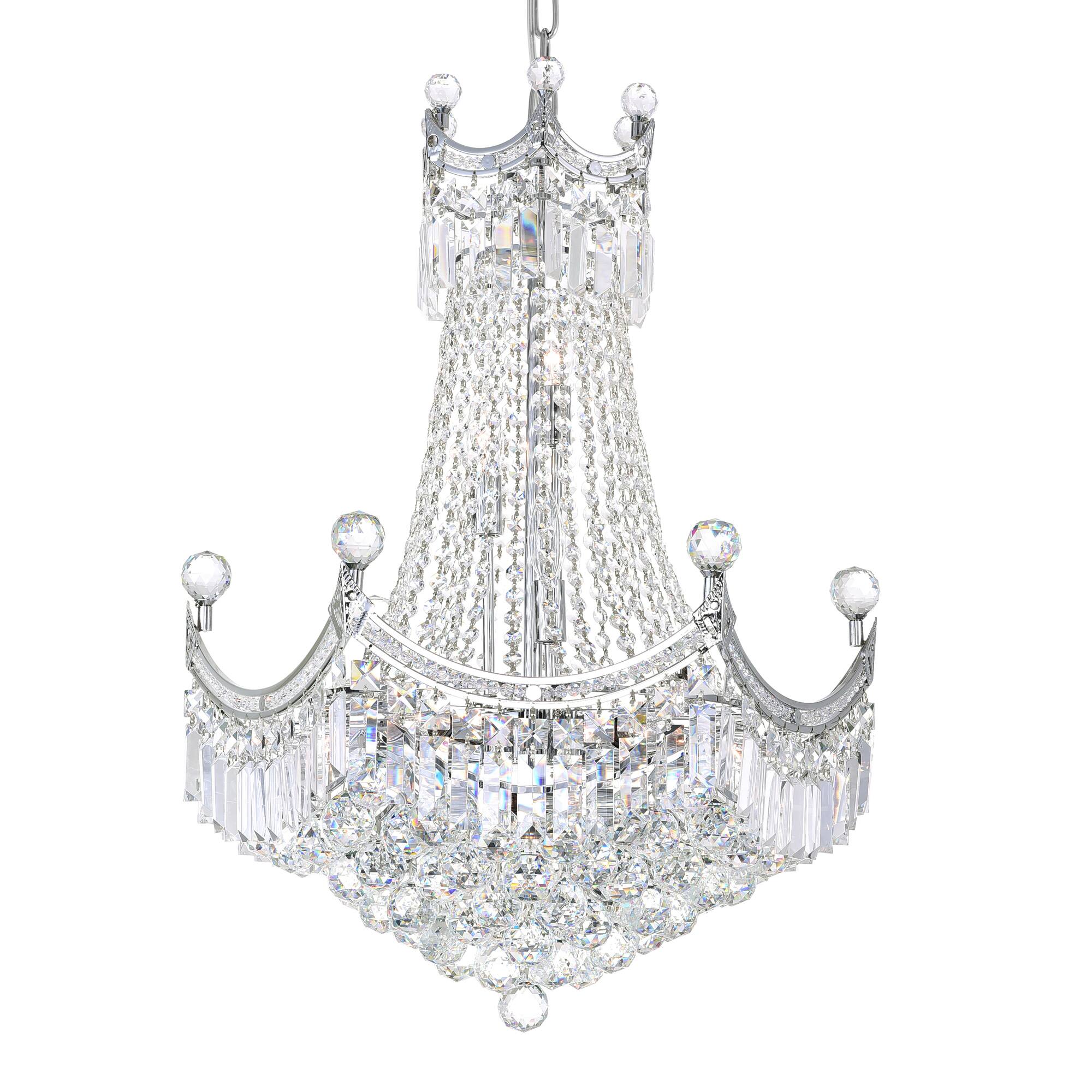 Angle. CWI Lighting - Amanda 11 Light Down Chandelier With Chrome Finish - Chrome.
