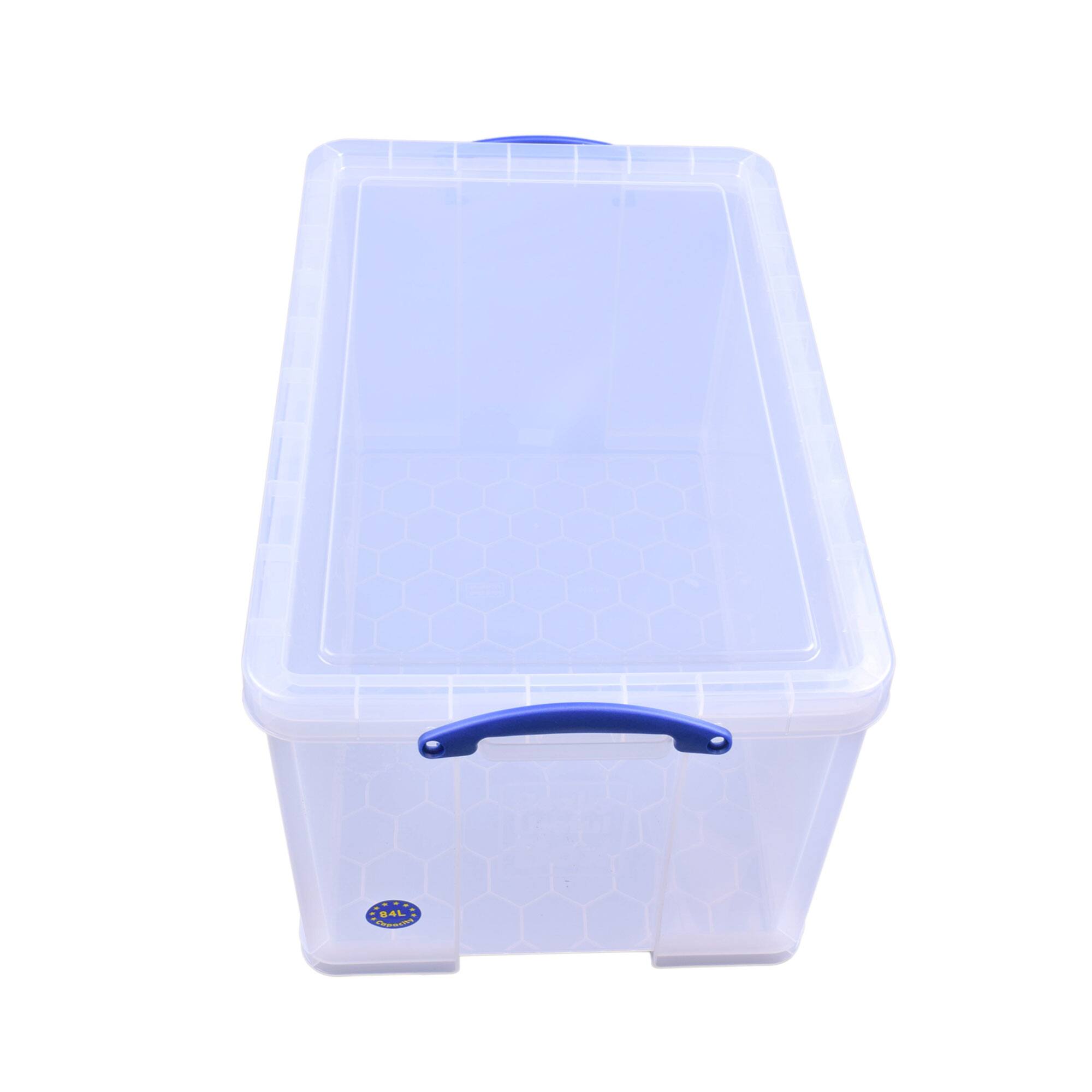 Alt View 5. Really Useful Box - Really Useful Box 84L Storage Bin w/Snap Lid & Clip Lock Handle, 2 Pack, Clear.