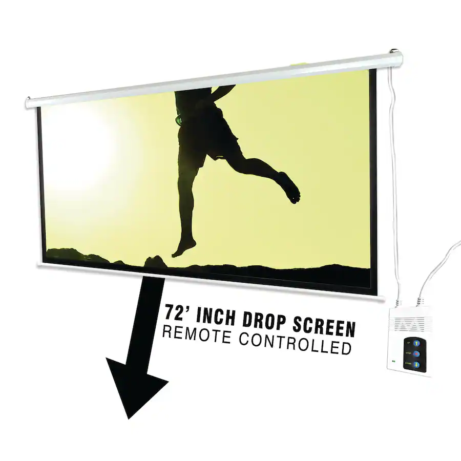 72 Inch Screen Size Pyle 72 In. Motorized Projector Screen Matte White PRJELMT76 - Best Buy