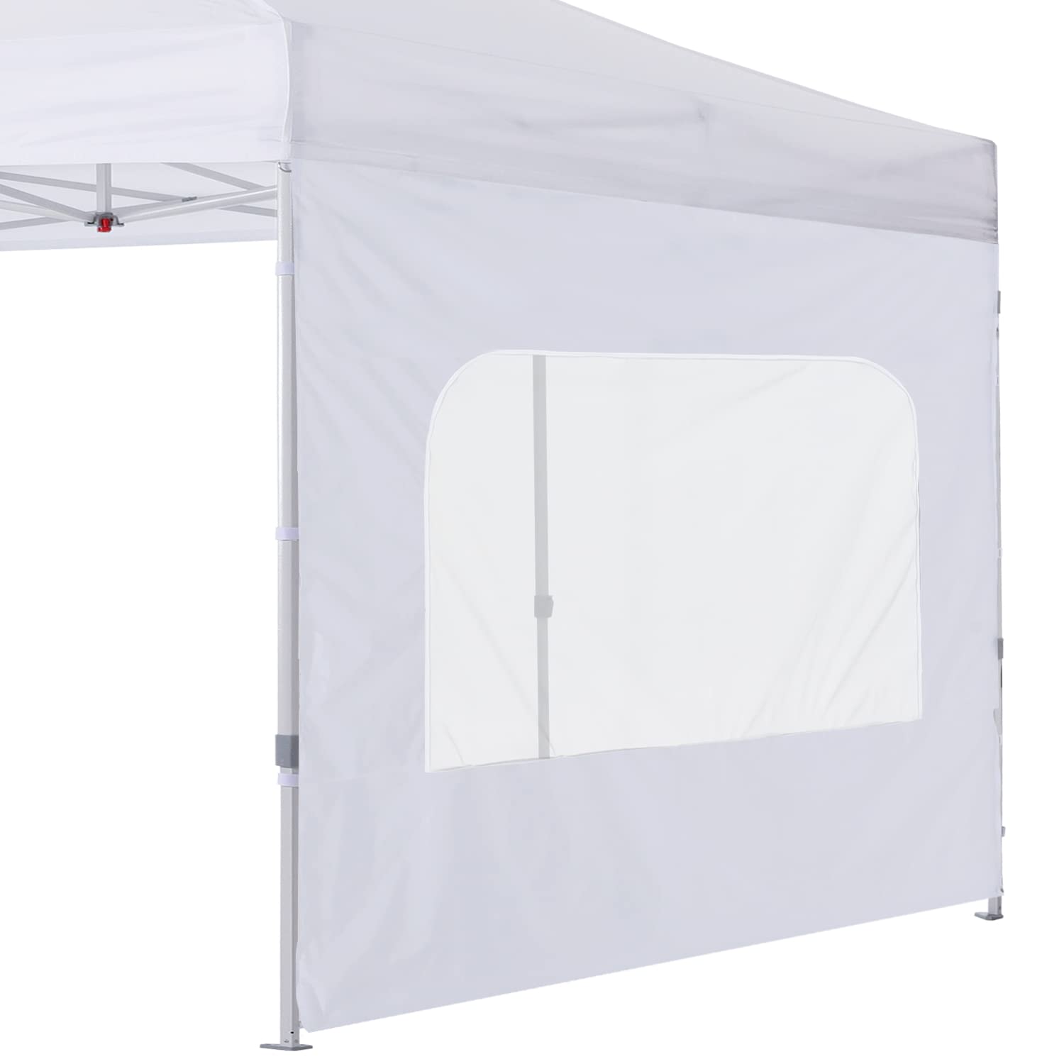 Alt View 1. Paradigms Interiors - Instant Sunwall Sidewall For Pop Up Tent With Mesh Window Only White - White-10x10-Church Window.