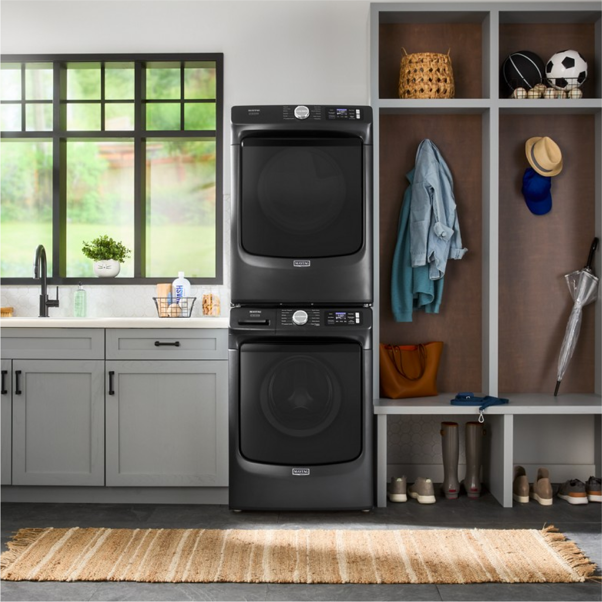 Alt View 9. Maytag - Maytag - 7.4 Cu. Ft. Smart Electric Dryer with Steam and Pet Pro System - Volcano Black - Volcano Black.