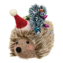 BreeBe - Hedgehog with Lights and Tree Felted Ornament - Multicolor