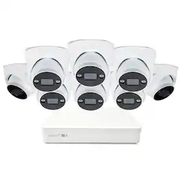 Swann - AdvancedX 5MP Series / 8ch NVR / 1TB / 8x ADVX5MPD 5MP Spotlight Dome IP Cameras - White