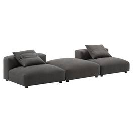 Solace 3-Piece Modular Upholstered Fabric Sectional Sofa by Modway - Gray