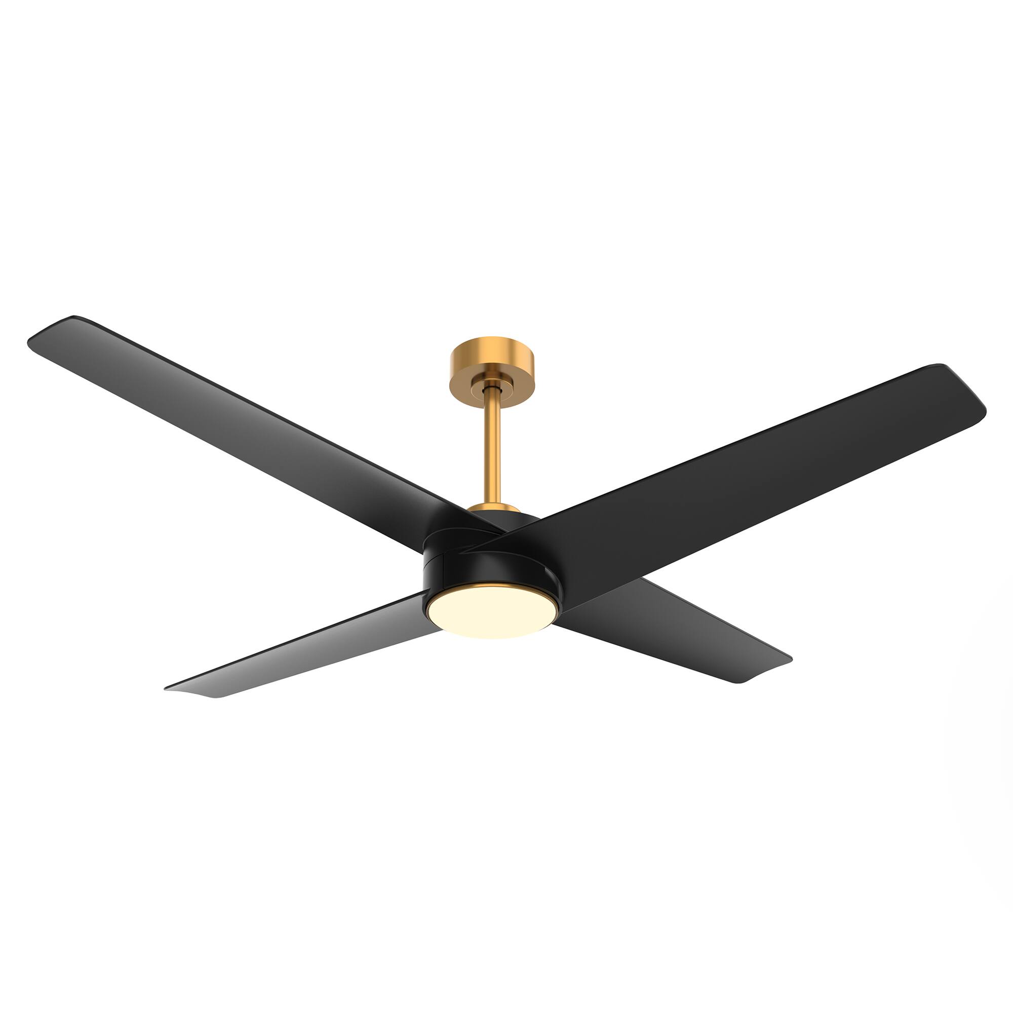 Alt View 7. Parrot Uncle - 60" Modern Ceiling Fan with Dimmable LED Light, Remote Control, 6-Speed Reversible DC Motor - Black.