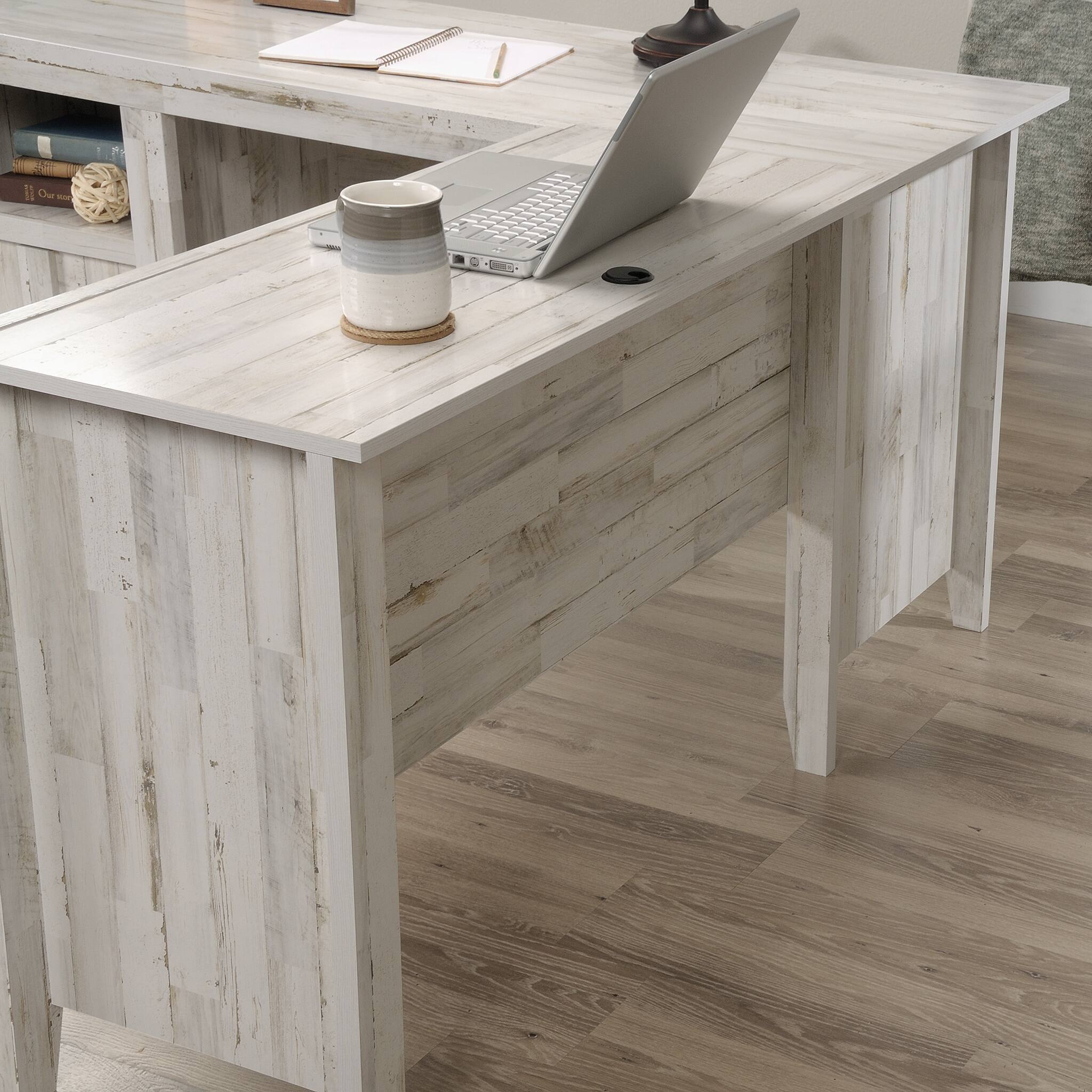 Alt View 13. Sauder - Dakota Pass L-Desk - White Plank - White Plank.