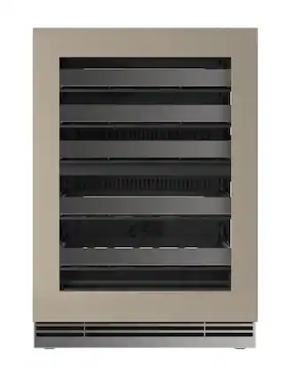 Front. U-Line - 24"W. 5.1 Cu.Ft. Built-In Dual-Zone Wine Ref.-Panel Ready Fram w. Glass - Panel Ready.