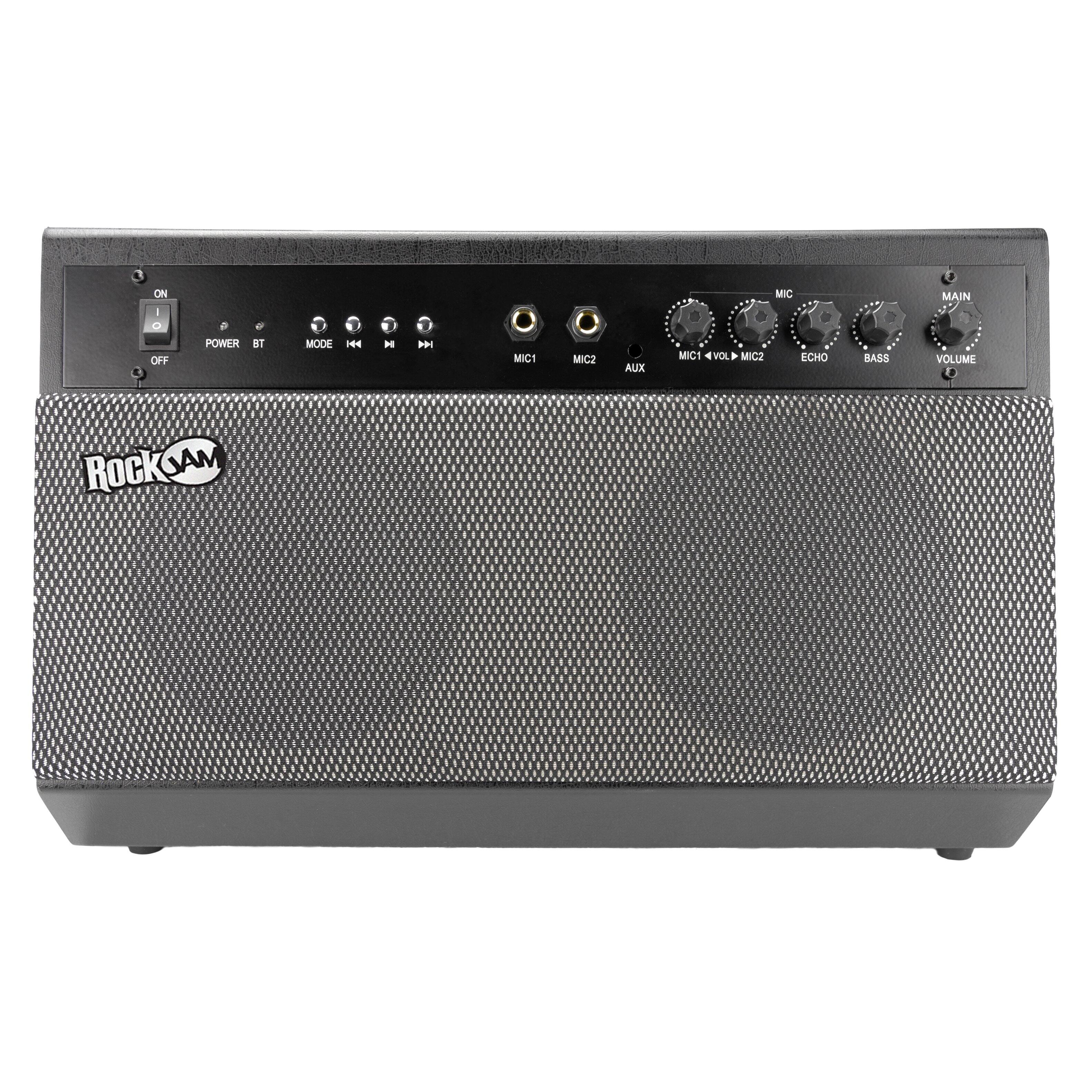 ON - OFF  
POWER ST  
MODE HH  
MIC1 MIC2  
AUX  
MIC1 VOLP MIC2  
ECHO  
BASS  
VOLUME  
MAIN