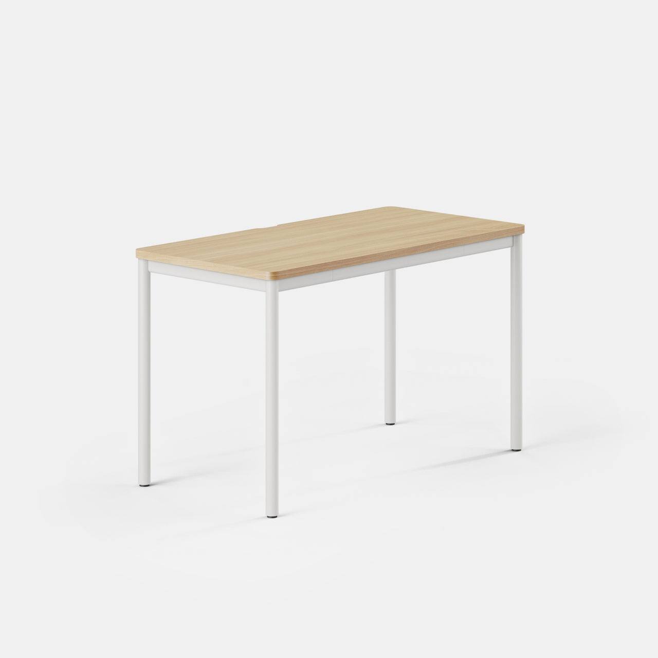 Angle. Branch Furniture - Branch 48" Daily Desk – Functional Home Office Desk with Timeless Design, Rounded Corners & Built-in Cable Notch - Woodgrain.