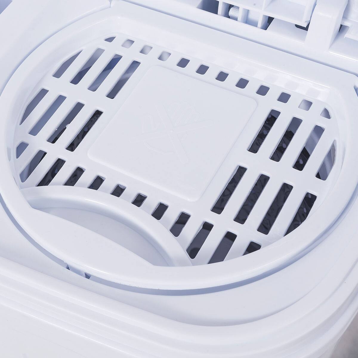 Alt View 11. Costway - Compact Mini Twin Tub 8 lb. Washing Machine - White and Grey.