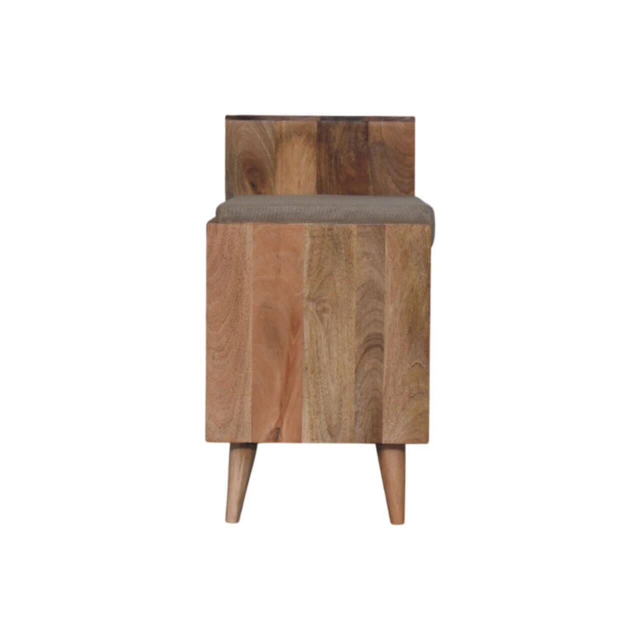 Alt View 6. Artisan Furniture - Artisan Furniture Solid Wood Larissa 2 slot Oak-ish Bench Unit, Upholstered, 1 Door, 2 Shelves, Brown and White - Brown and White.