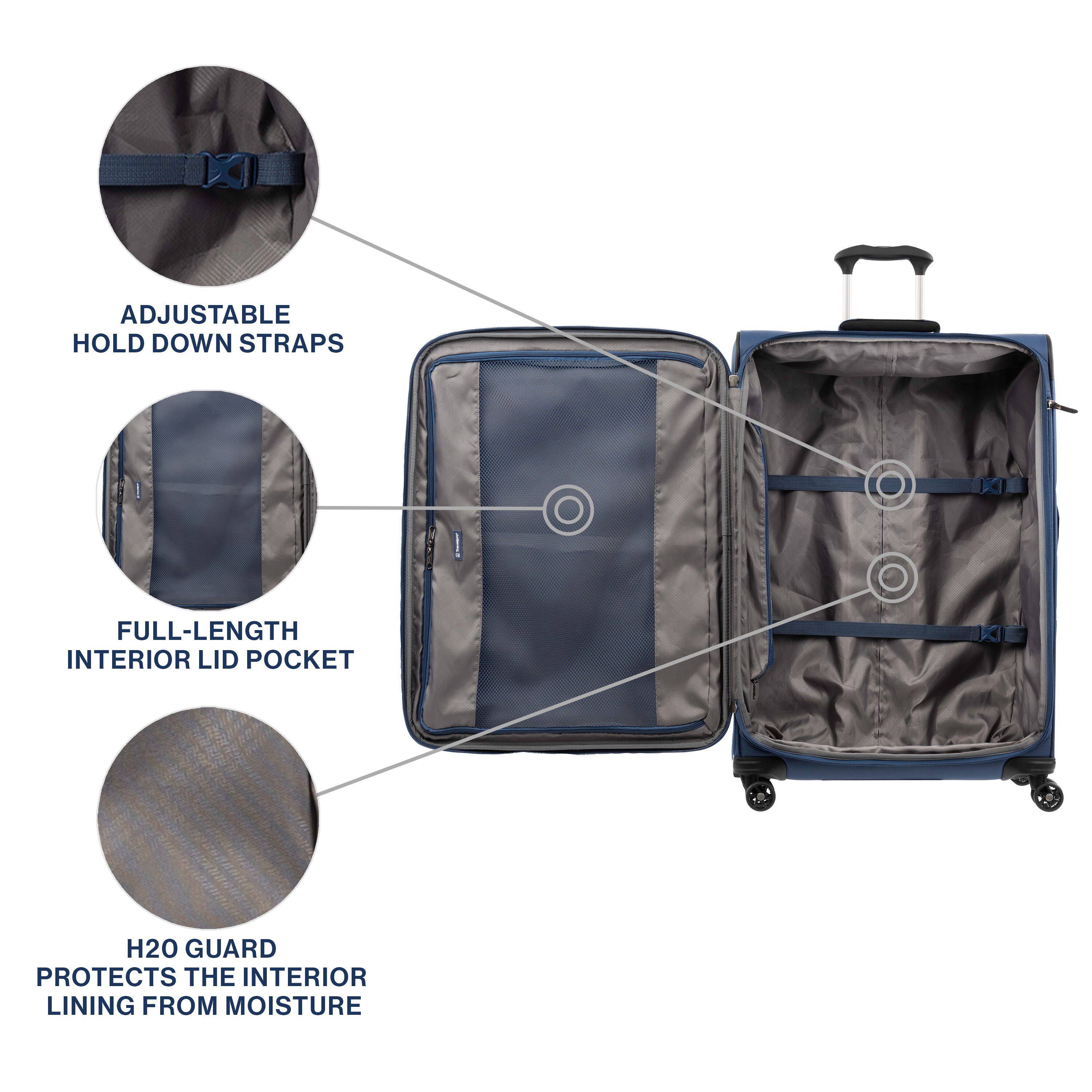 ADJUSTABLE HOLD DOWN STRAPS  
FULL-LENGTH INTERIOR LID POCKET  
H2O GUARD PROTECTS THE INTERIOR LINING FROM MOISTURE