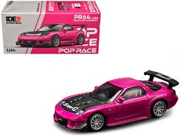 Pop Race - Mazda RX-7 Widebody RHD (Right Hand Drive) Hood Indonesia Diecast Expo 2024 Exclusive 1/64 - Pink with Carbon
