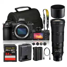 Nikon - Z7 Mirrorless Camera with NIKKOR Z 180-600mm f/5.6-6.3 VR Lens + 64GB Memory Card+ Camera Bag - Black