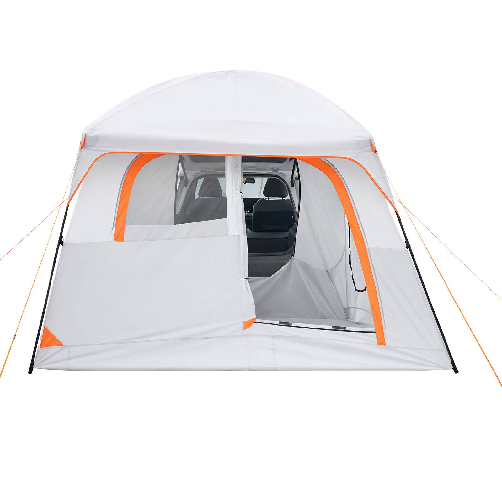 Alt View 5. VEVOR - Large SUV Tent for 6 Person, 10 x 9 FT 3-Season SUV Tailgate Tent with Ventilated Doors & Mesh Windows - Grey White.