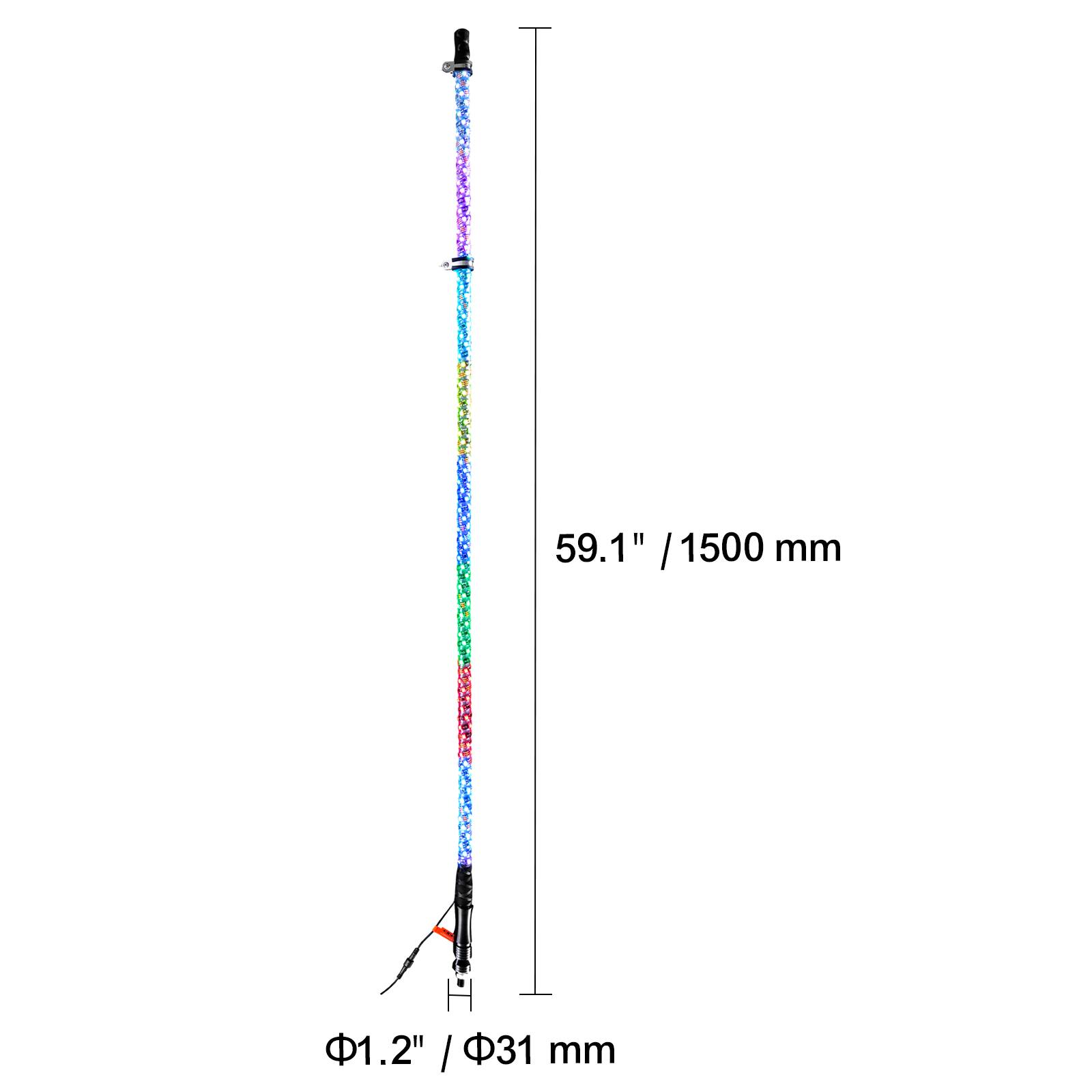 59.1" / 1500 mm  
Φ1.2" / Φ31 mm