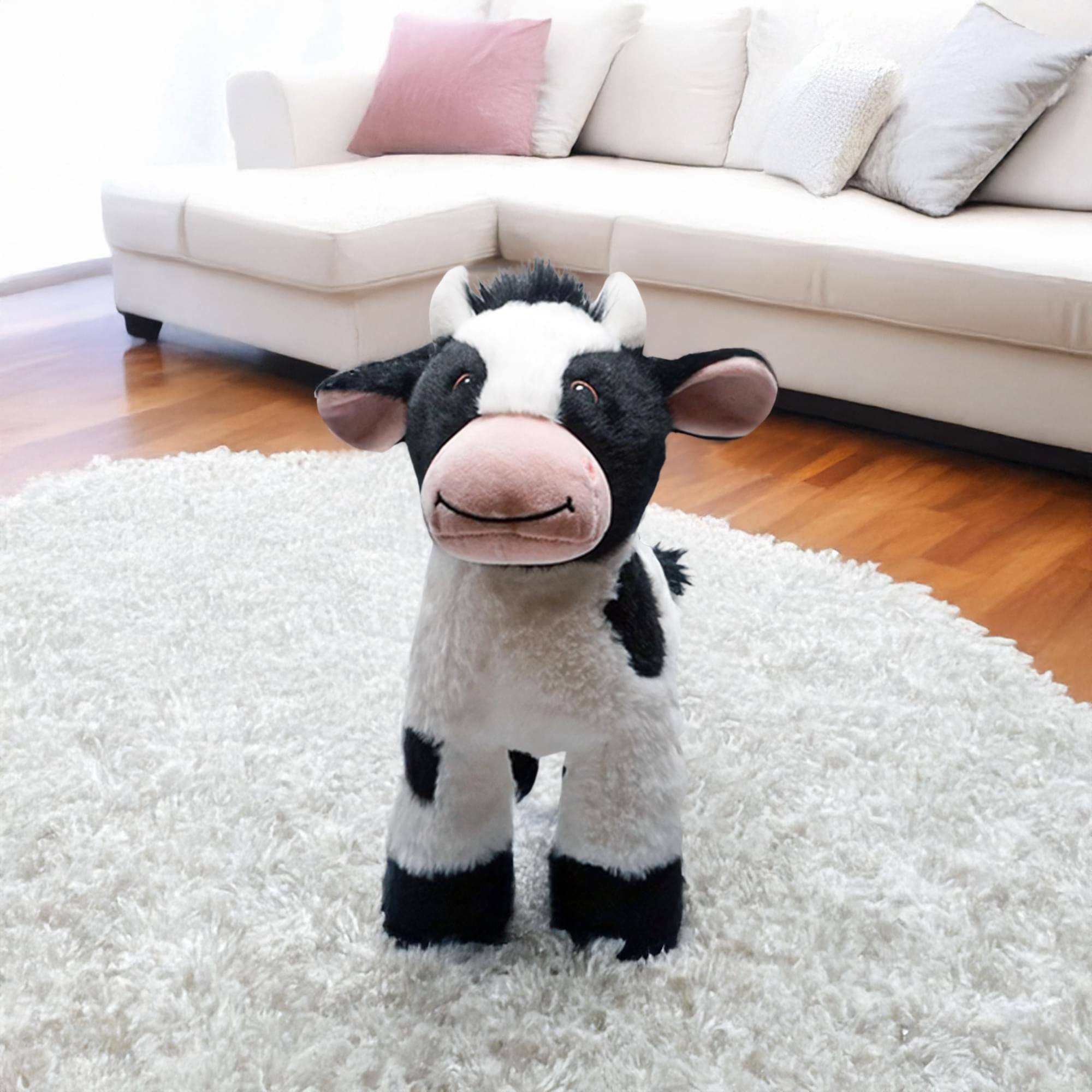 Alt View 10. TriAction Toys - Snooze Monsters Interactive Bedtime Plush Set | Cow With Baby - White.