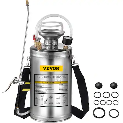 VEVOR AUTO-PRESSURE SPRAYER
Model: 4L, 7L, 12L, 16L, 15L
POINTS FOR ATTENTION
- Do not use flammable materials, such as gasoline, alcohol, etc.
- Do not use in high-temperature environments.
- Do not use in areas with open flames.
- Do not use in areas with sparks.
- Do not use in areas with static electricity.
- Do not use in areas with electrical equipment.
- Do not use in areas with high humidity.
- Do not use in areas with high pressure.
- Do not use in areas with high temperature.
- Do not use in areas with high humidity.
- Do not use in areas with high pressure.
- Do not use in areas with high temperature.
- Do not use in areas with high humidity.
- Do not use in areas with high pressure.
- Do not use in areas with high temperature.
- Do not use in areas with high humidity.
- Do not use in areas with high pressure.
- Do not use in areas with high temperature.
- Do not use in areas with high humidity.
- Do