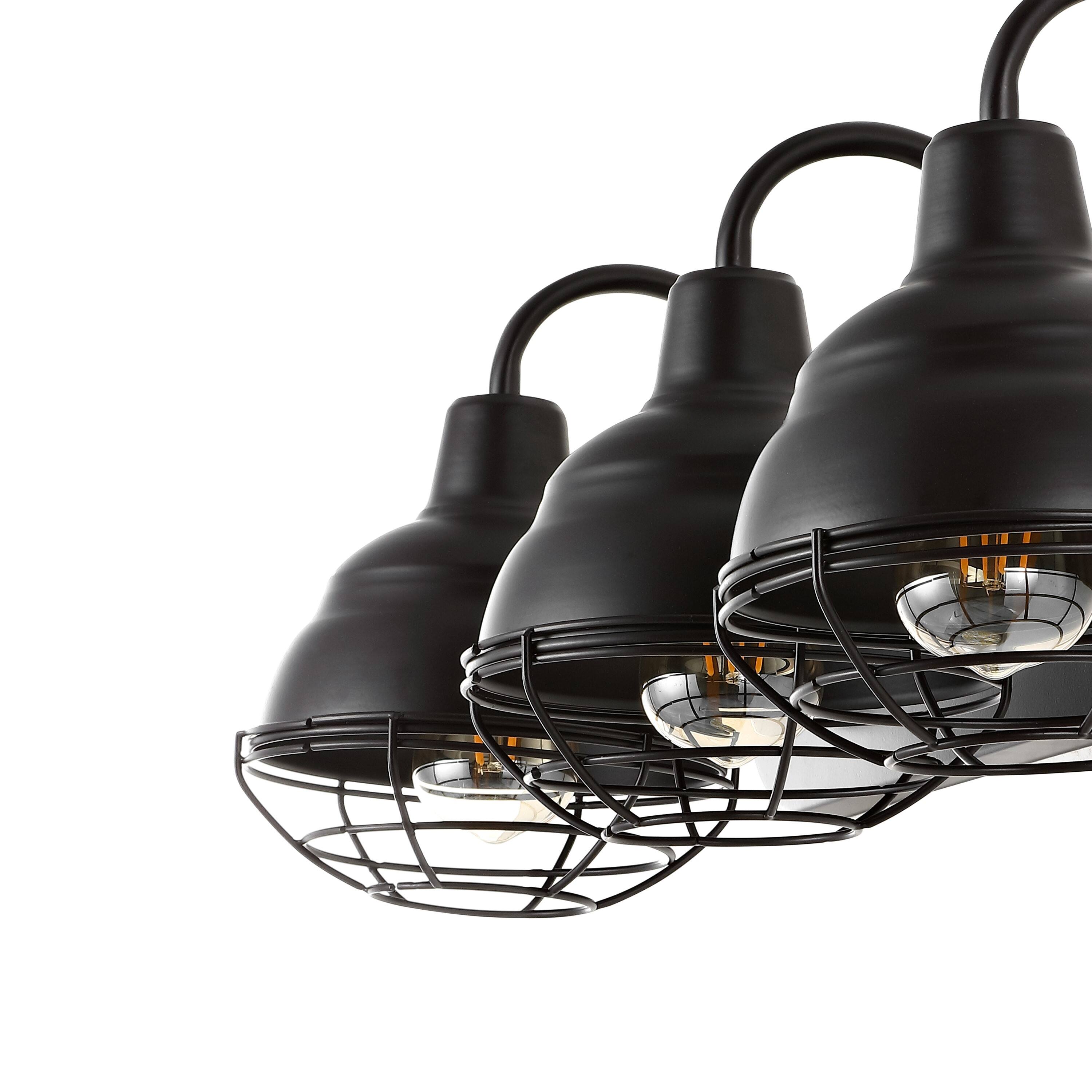 Alt View 4. Jonathan Y - Levi 24.5" 3-Light Industrial Farmhouse Iron LED Vanity, Oil Rubbed Bronze - Oil Rubbed Bronze.