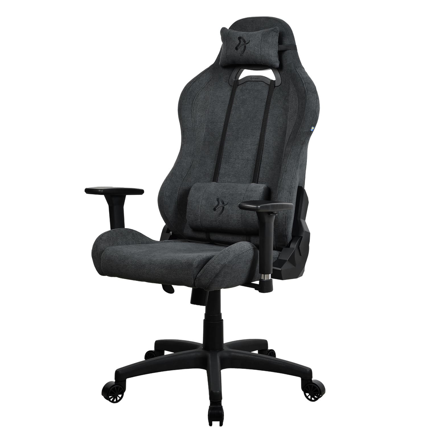 Left. Arozzi - Torretta Soft Fabric Gaming Chair - Dark Grey.