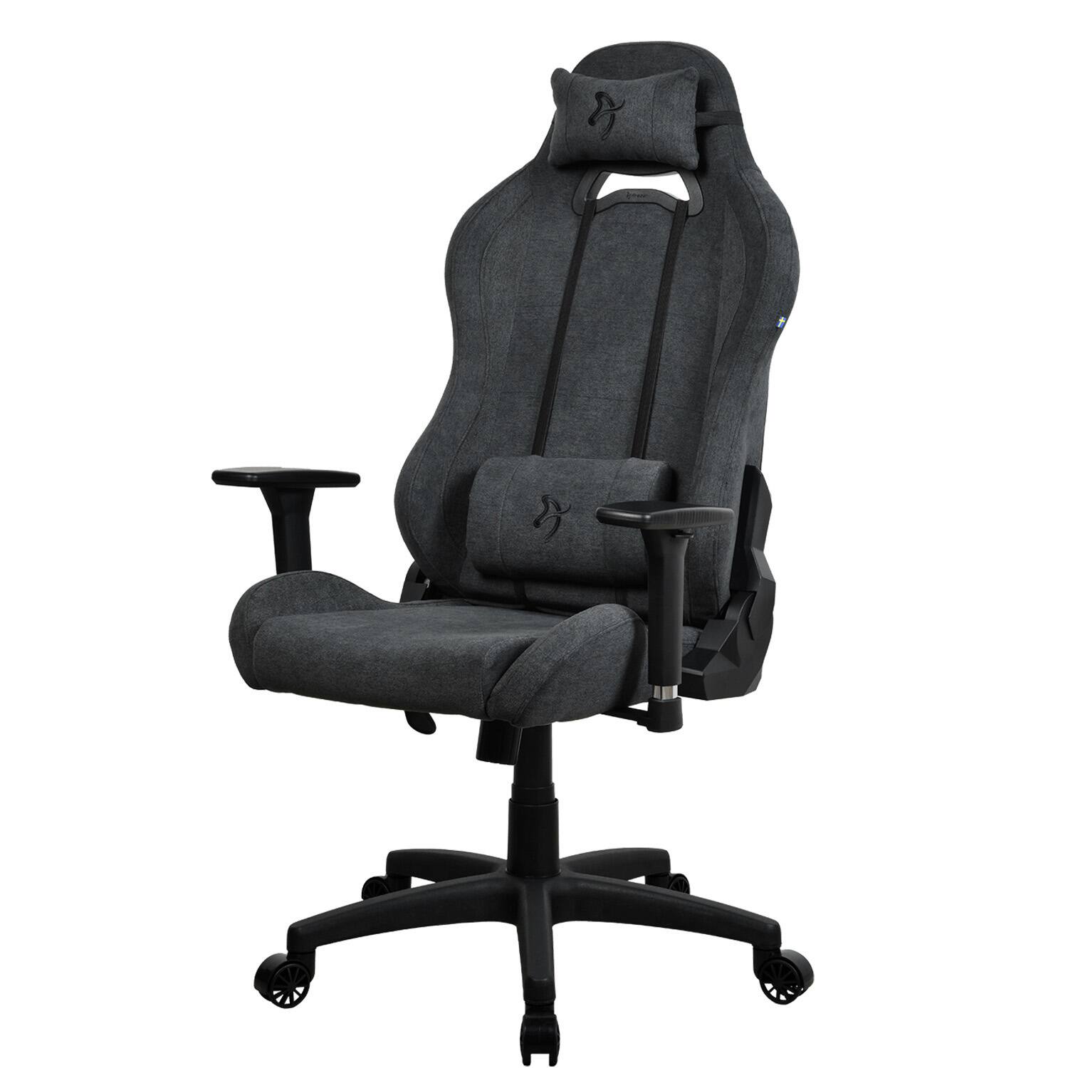 Left. Arozzi - Torretta Soft Fabric Gaming Chair - Dark Grey.