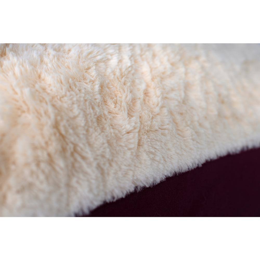 Alt View 5. Armarkat - Large Pet Bed Mat With Poly Fill Cushion In Ivory and Burgundy - White.
