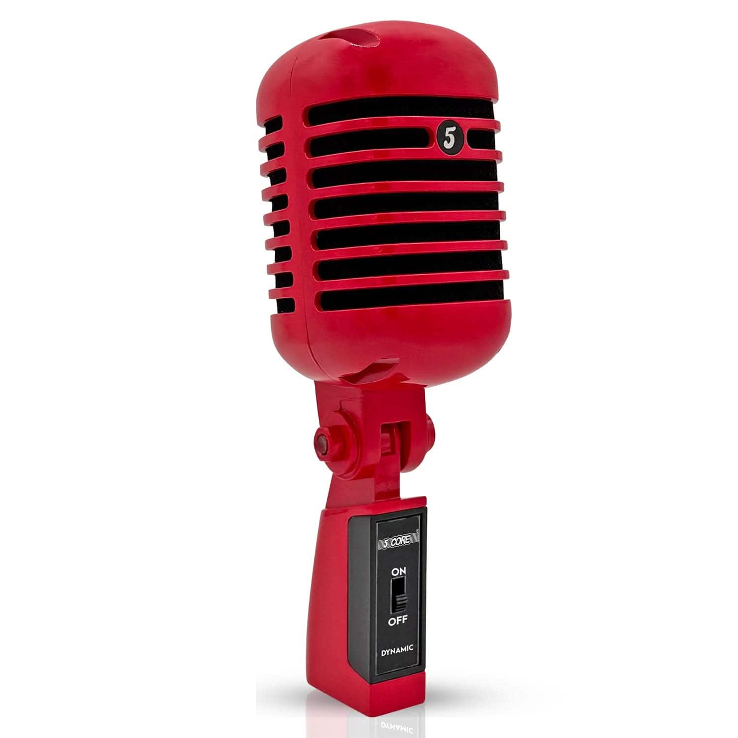5 CORE - 5Core Vintage Microphone Classic Dynamic Professional XLR Studio Retro Style Mic-RTRO MIC RED