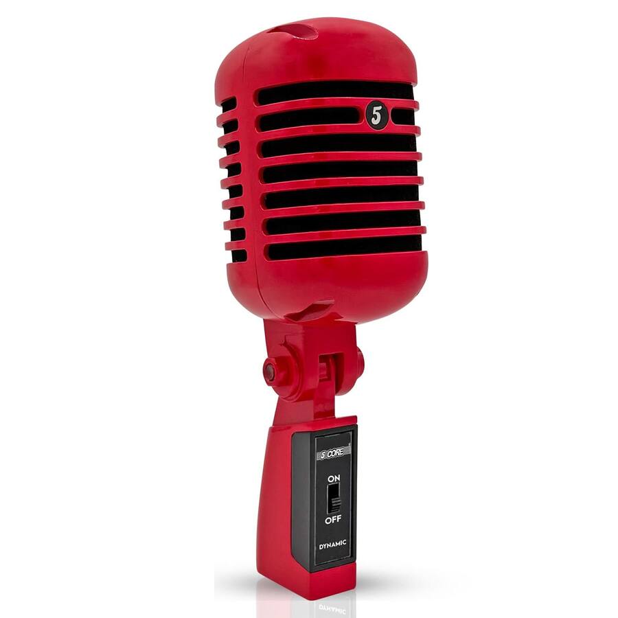 142 Microphone 5 CORE Retro Dynamic Vocal Microphone Vintage Classic Mic RTRO MIC RED ...