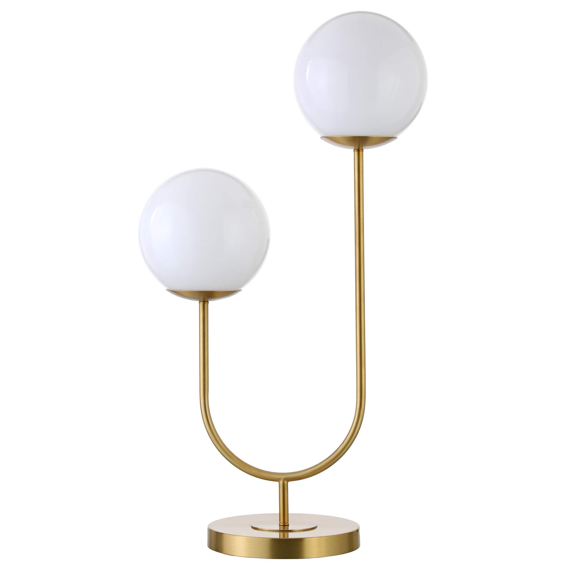 Hudson&Canal - Dufrene 2-Light Table Lamp with Glass Shades/White Milk - Brass price history on PriceWatchPro