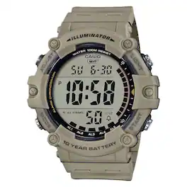 Casio - Men’s Illuminator Grey Digital Watch - AE-1500WH-5AV - Beige