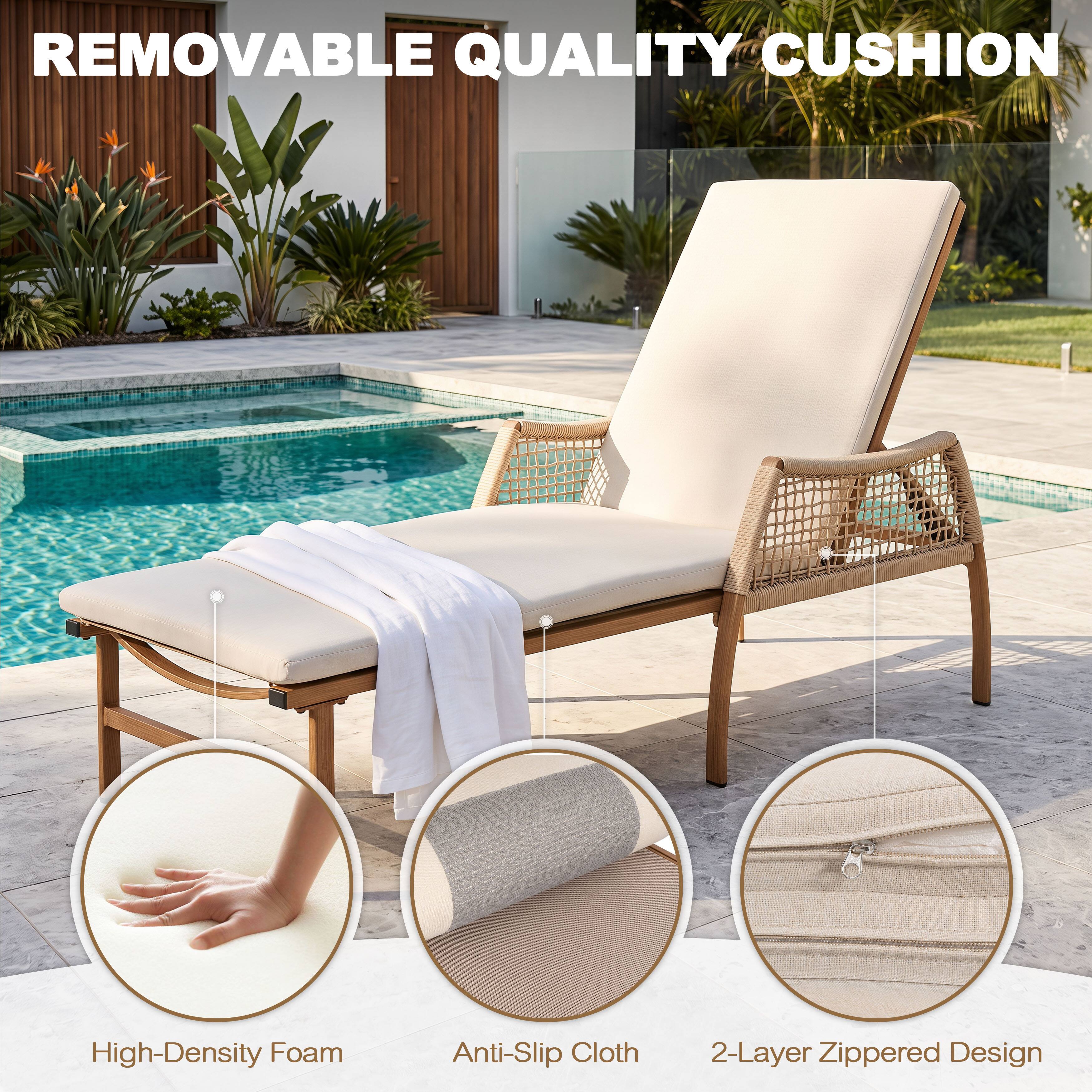 REMOVABLE QUALITY CUSHION

High-Density Foam
Anti-Slip Cloth
2-Layer Zippered Design