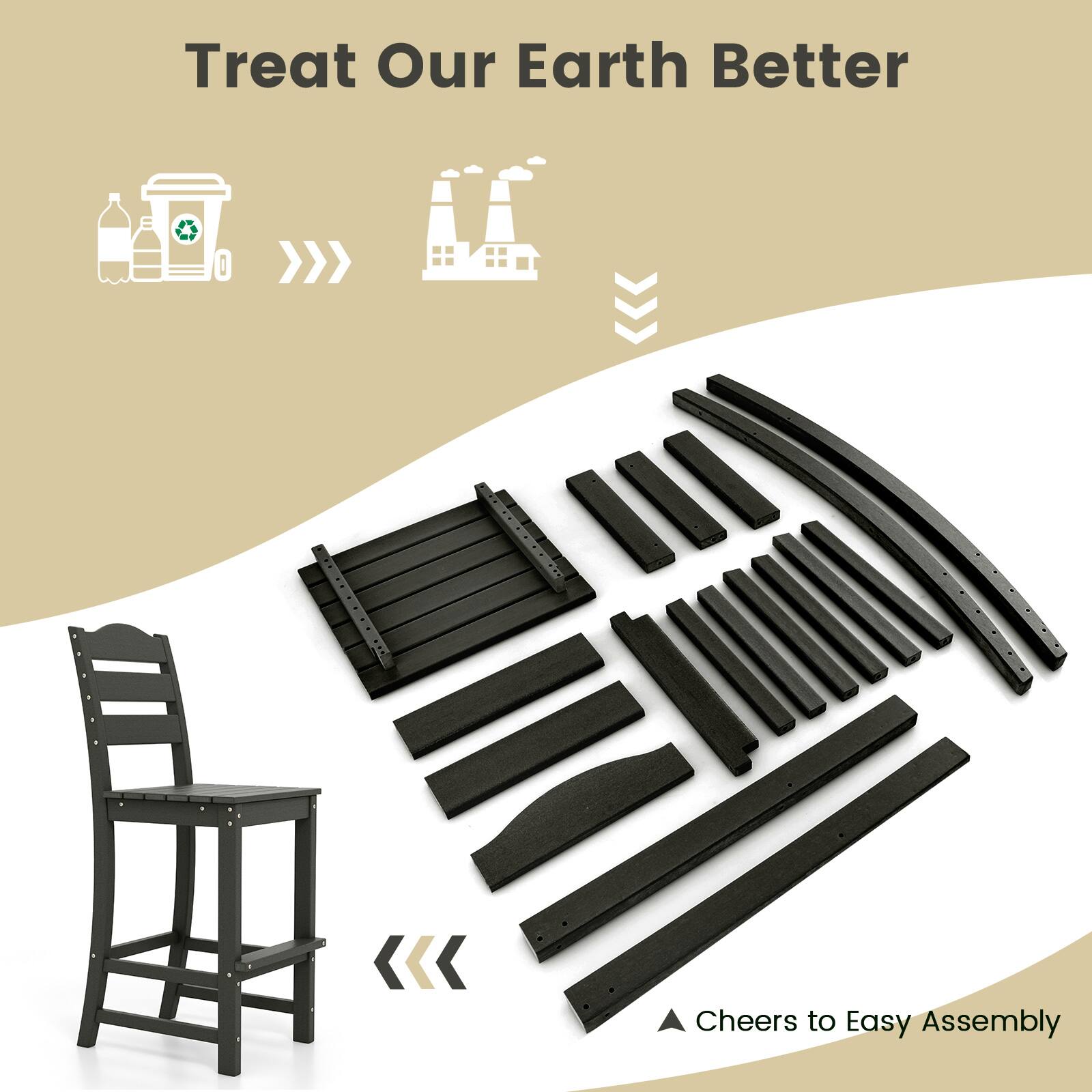 Treat Our Earth Better

Cheers to Easy Assembly