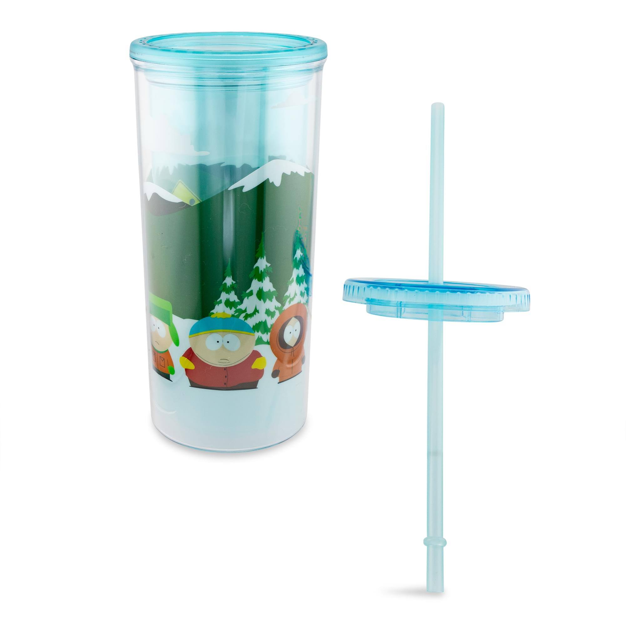 Alt View 2. Silver Buffalo - South Park Bus Stop Carnival Cup With Lid and Straw | Holds 20 Ounces - Blue.