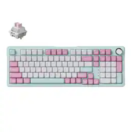 Keychron - J3 SE 96% Wireless RGB Mechanical Keyboard with Hot-Swappable Sakura Milk Switch and QMK and Built-in AI Launcher - Pink Blue