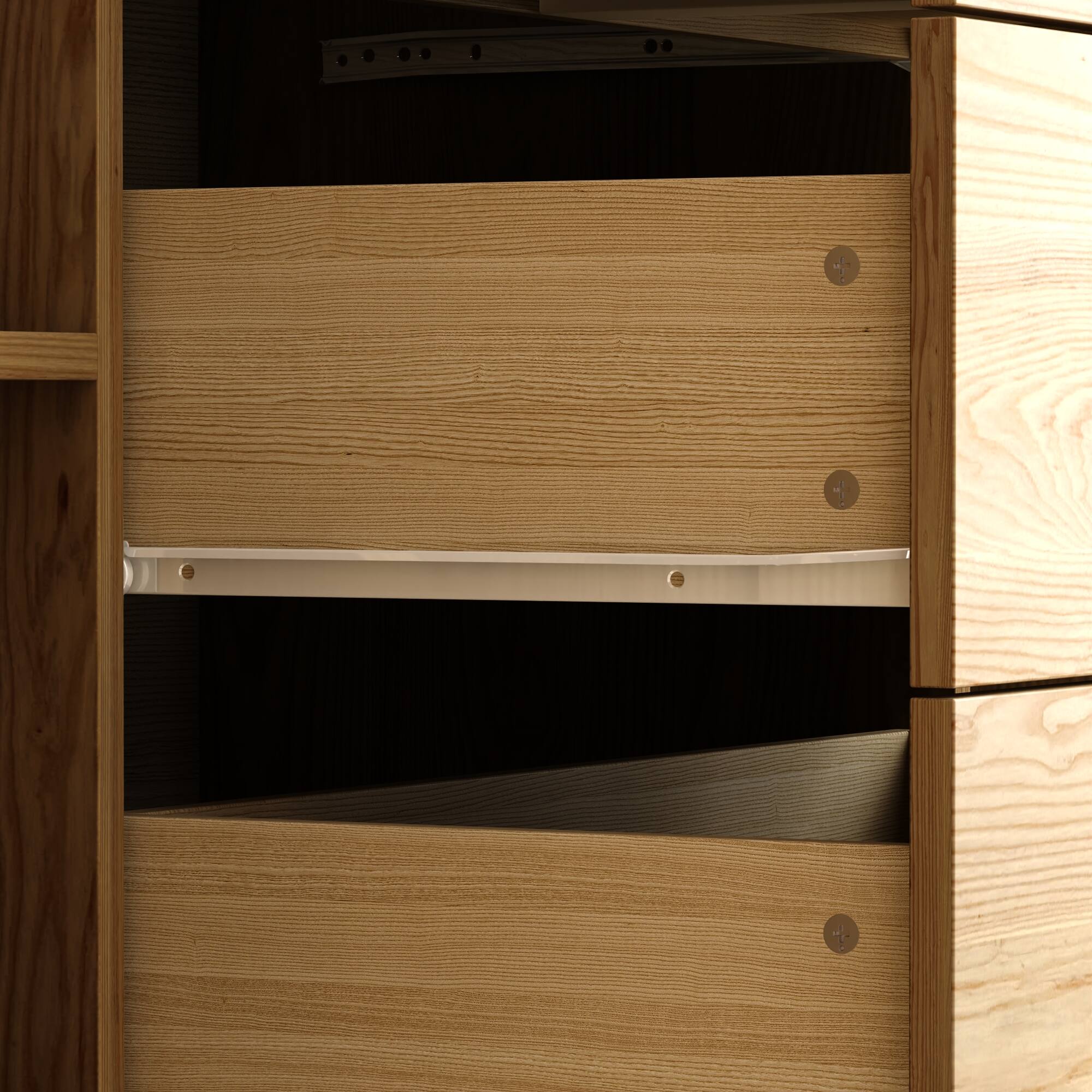 Alt View 5. FUFU & GAGA - FUFU&GAGA Light Wood Sideboard: Mid - Century, Multi - Drawer, Open - Shelf Storage - Brown.