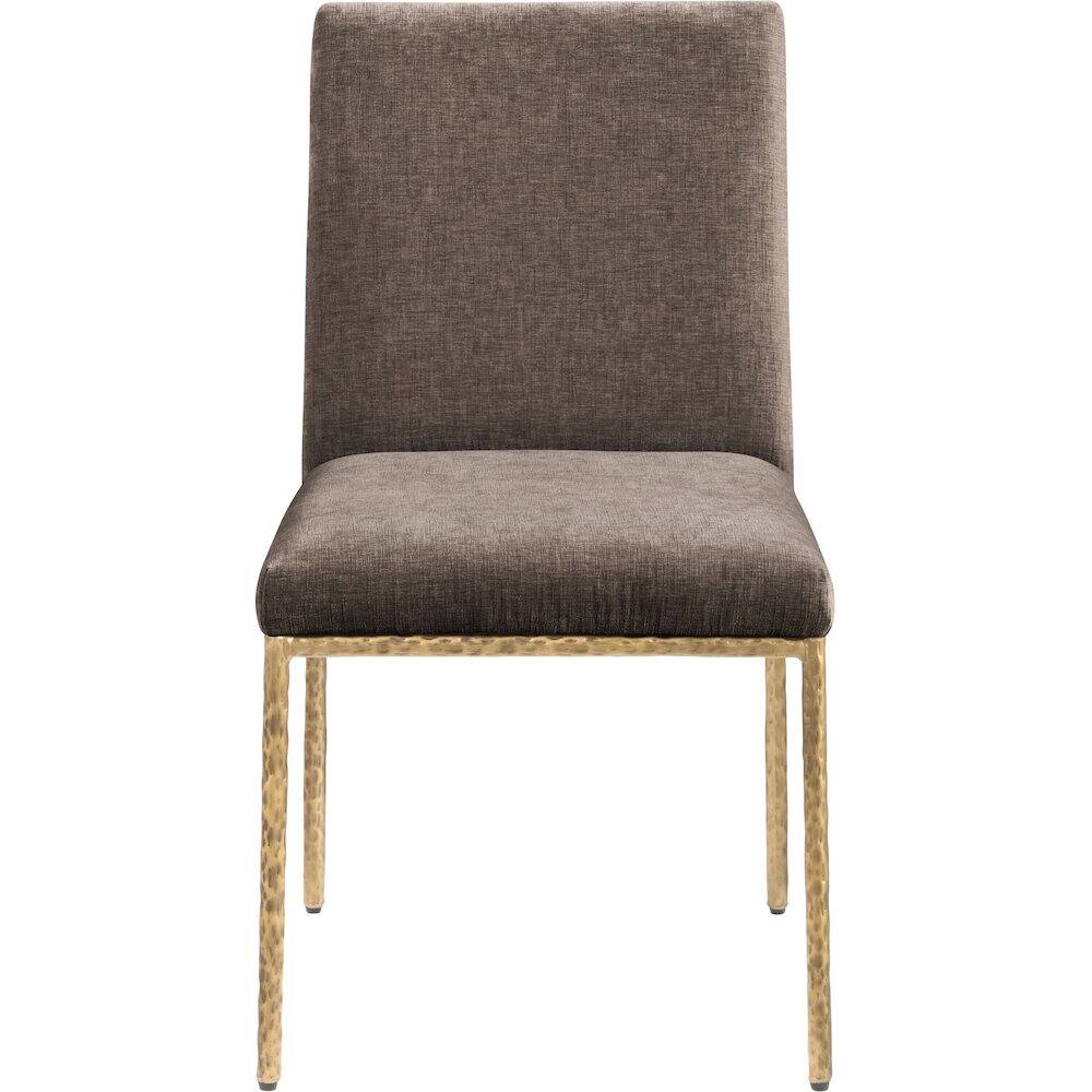 Alt View 2. Meridian Furniture - Reeves Brown Chenille Fabric Upholstered Dining Side Chair, Set of 2 - Gold.
