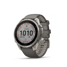 Garmin - fēnix 9 Pro - inReach Solar GPS Smartwatch 47 mm Titanium - Pebble Gray/Silver Gray Silicone Band - (2026)