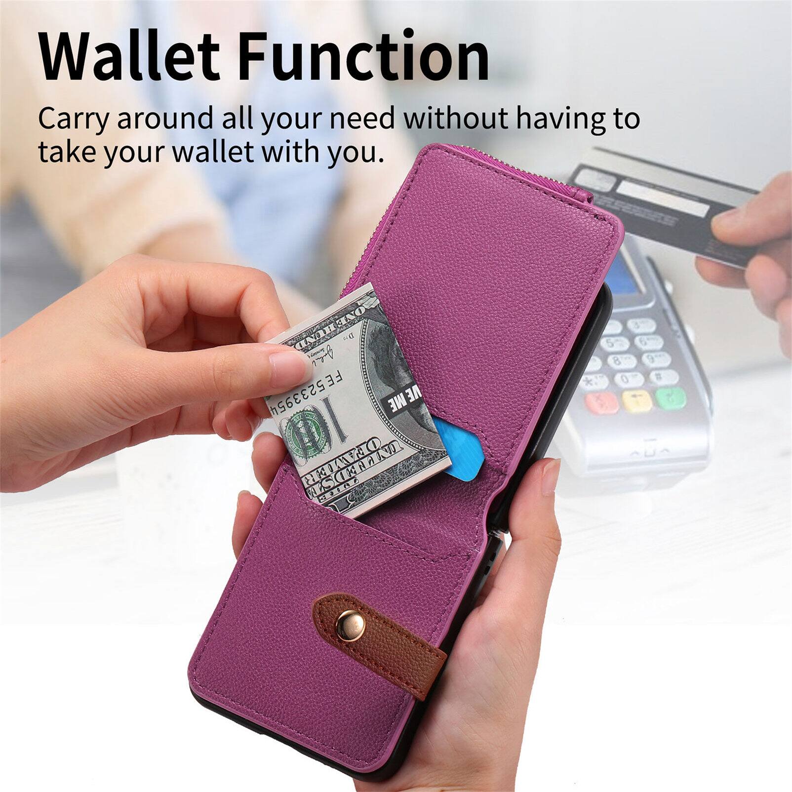 Wallet Function  
Carry around all your need without having to take your wallet with you.  

ONE CENOEX 1g  
17 FE FE5233954 ME VE OEAMER N RG 3 6 8 9 O