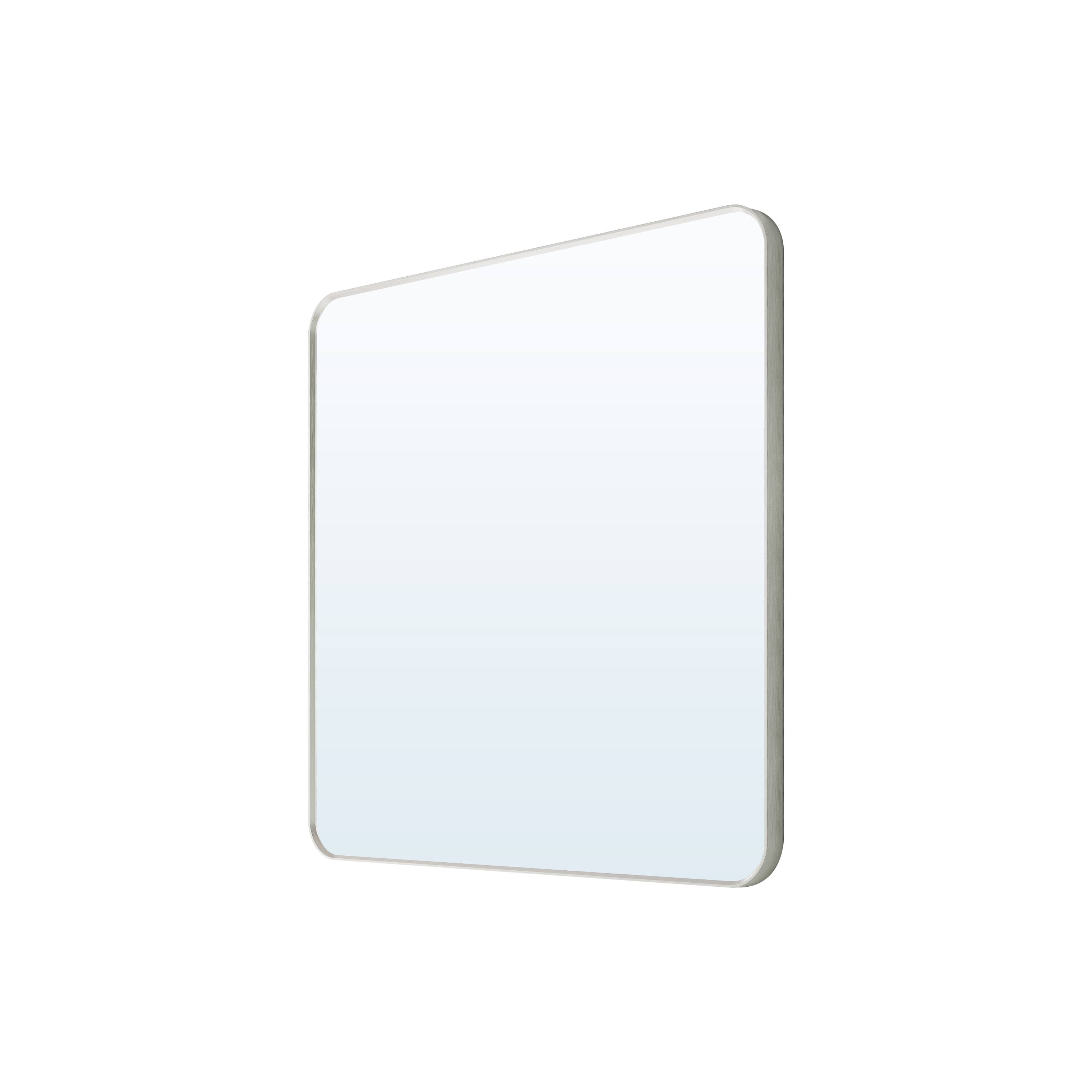 WELLFOR - 36 in. W x 36 in. H Square Aluminum Framed Wall-Mounted Bathroom Vanity Mirror - Brushed Nickel price history on PriceWatchPro