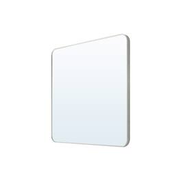 WELLFOR - 36 in. W x 36 in. H Square Aluminum Framed Wall-Mounted Bathroom Vanity Mirror - Brushed Nickel