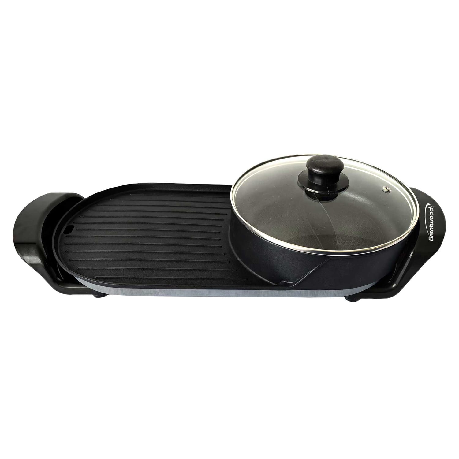 Brentwood - Sk-71bk 1,200-watt 2-qt. 2-sided Electric Hot Pot And Korean Bbq Grill - Black