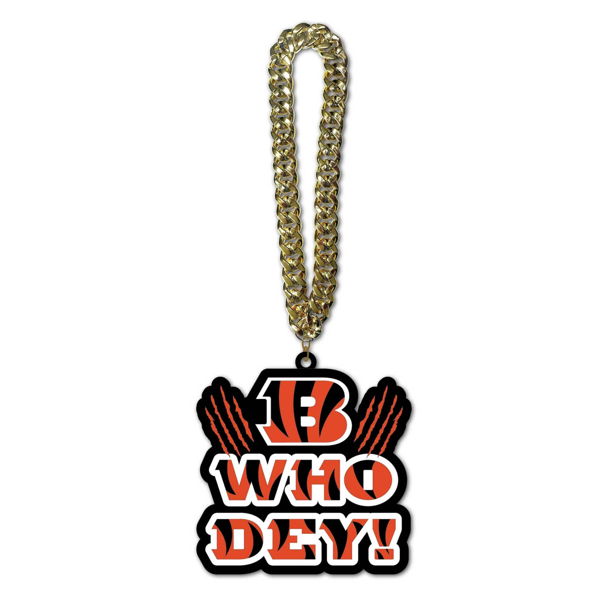 MOJO - Cincinnati Bengals Slogan Fan Chain Necklace - Orange