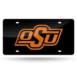 Rico Industries - Oklahoma State Cowboys Mirrored Laser Cut License Plate Laser Tag - Multi