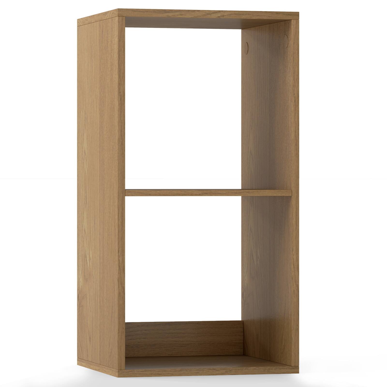 Alt View 9. Gymax - Gymax 2PCS 2-Cube Bookcase w/ Anti-tip Kit 2-Tier Open Back Bookshelf for Bedroom White - Yellow.